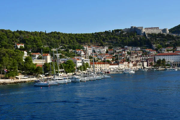 Hvar Croacia Septiembre 2021 Pintoresca Ciudad Verano — Foto de Stock