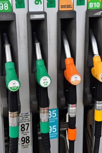 Verneuil Sur Seine France March 2022 Pumps Filling Station — Stock Photo, Image