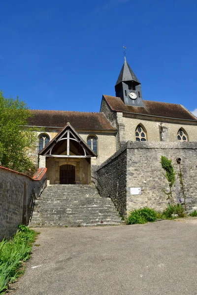 Montreuil Sur Epte Frankrike April 2022 Den Pittoreska Kyrkan Saint — Stockfoto