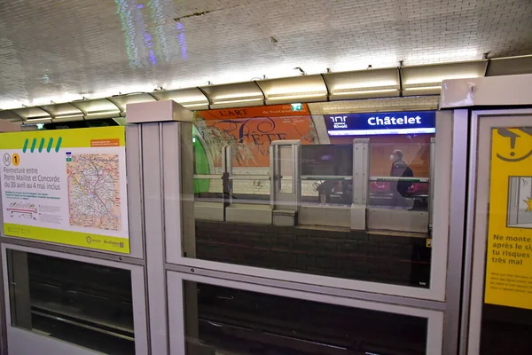 Paris Frankrike April 2022 Chatelet Stationen — Stockfoto