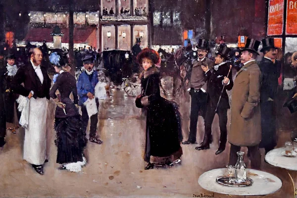 Paris France April 2022 Boulevard Montmatre Nuit Jean Beraud Musee — стокове фото