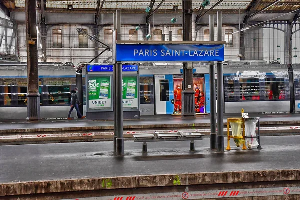 Paris Frankreich April 2022 Der Bahnhof Paris Saint Lazare — Stockfoto