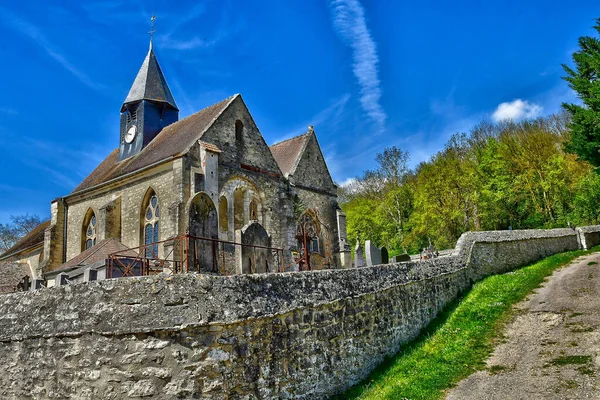 Montreuil Sur Epte Francia Abril 2022 Pintoresca Iglesia San Saturno — Foto de Stock