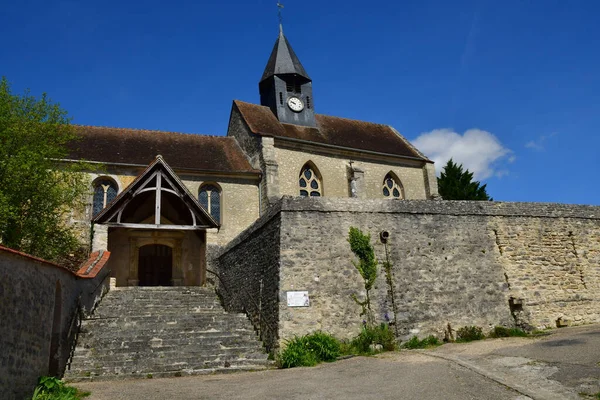 Montreuil Sur Epte 프랑스 April 2022 그림같은 Saturnin Church — 스톡 사진