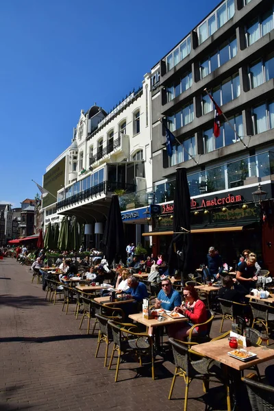 Amsterdam Holandia Maja 2022 Restauracja Centrum Miasta Turystycznego — Zdjęcie stockowe