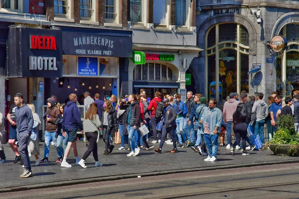 Amsterdam Mei 2022 Het Toeristische Stadscentrum — Stockfoto