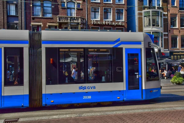 Amsterdam Netherlands May 2022 Tramway Touristy City Centre — Stock Photo, Image