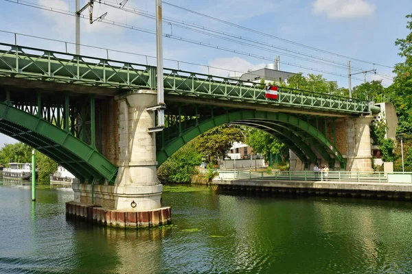 Chatou France July 2022 Bridge Chatou Rueil Malmaison — 图库照片