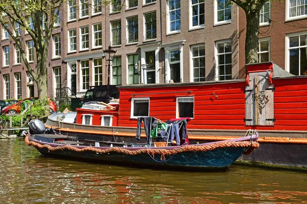 Амстердам Нидерланды Мая 2022 Года Лодка Туристическом Центре Города — стоковое фото
