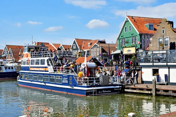 Edam Volendam Nederländerna Maj 2022 Turist Båt Hamnen — Stockfoto