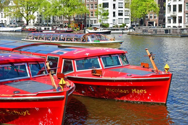 Amsterdam Netherlands May 2022 Touristy Boat City Centre — Stok fotoğraf