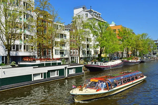 Amsterdam Netherlands May 2022 Touristy Boat City Centre — ストック写真