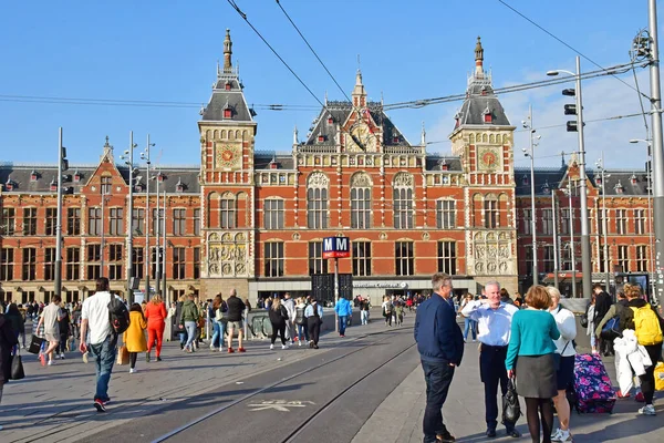 Amsterdam Netherlands May 2022 Central Station Touristy City Centre — Foto Stock