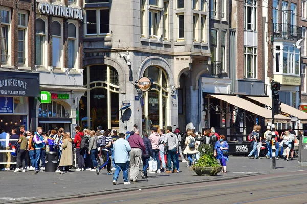 Amsterdam Netherlands May 2022 Damrak Touristy City Centre — Foto Stock