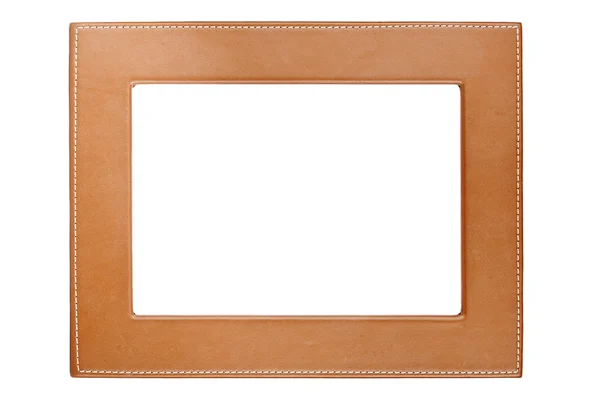Brown leather frame — Stock Photo, Image