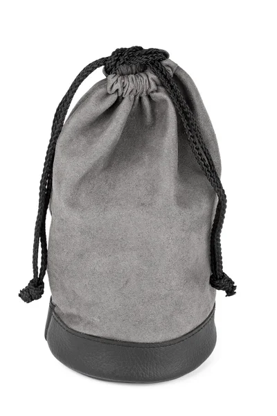 灰色のスエード袋 — ストック写真