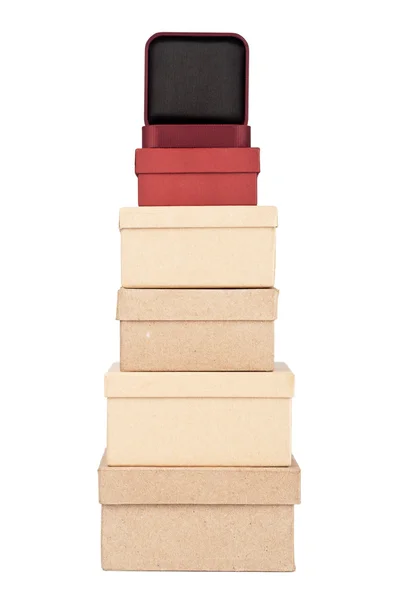 Cardboard box tower — Stock Photo, Image