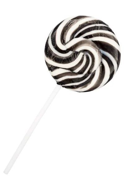 Black and white spiral lollipop — Stock Photo, Image