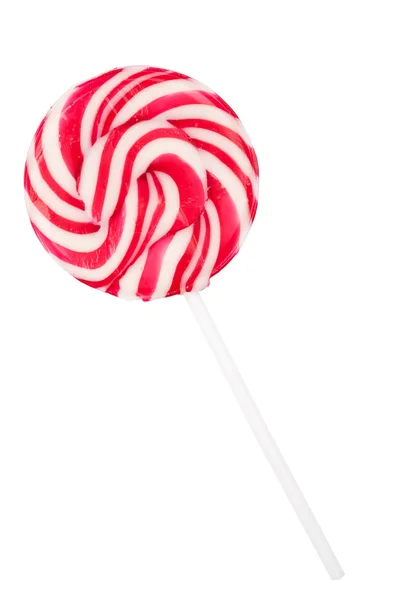 Pirulito espiral vermelho e branco — Fotografia de Stock