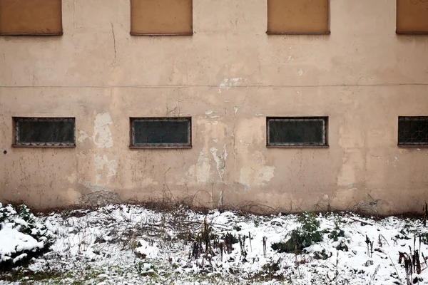 Detalle de la pared y la nieve — Foto de Stock