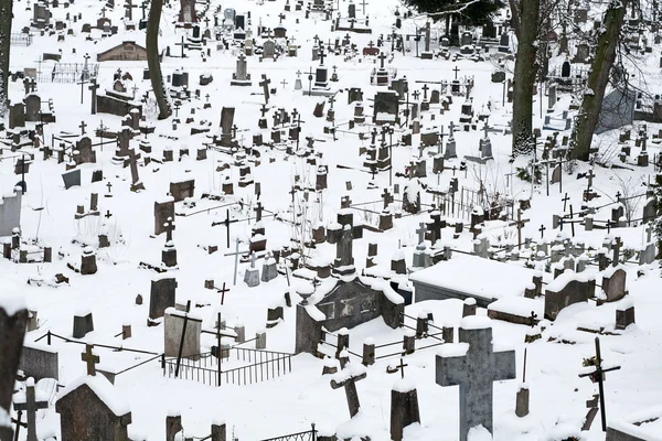 Cimitero in inverno — Foto Stock