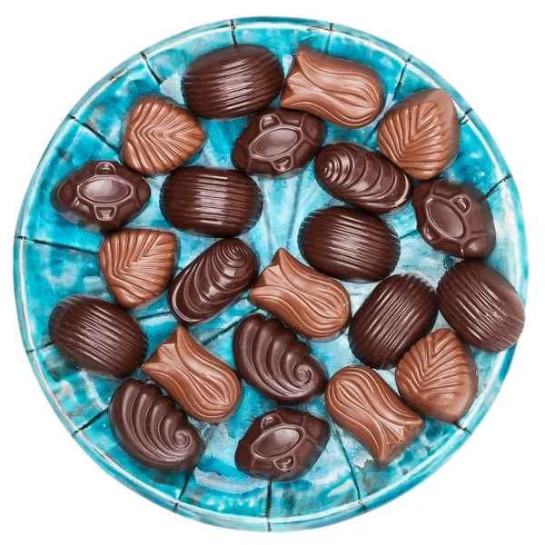 Plate of chocolates — Stock Photo, Image