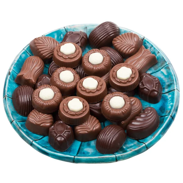 Prato de Chocolates — Fotografia de Stock