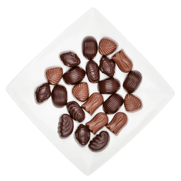 Plate of chocolates — Stock Photo, Image