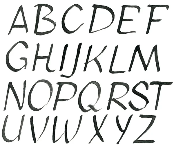 Black ink alphabet — Stock Photo, Image