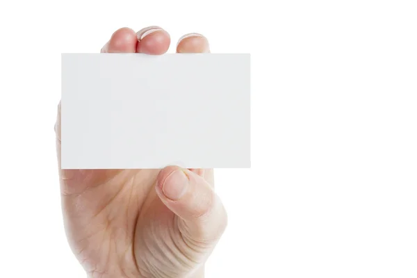 Κάρτα χαρτί στο χέρι γυναίκα — Φωτογραφία Αρχείου