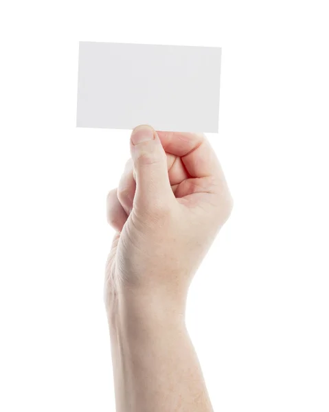 Paper card in woman hand — Stock Photo, Image