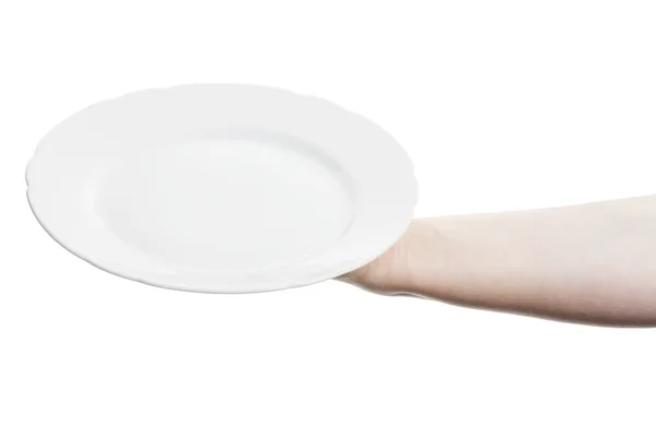 Hand holding plate — Stock Photo, Image