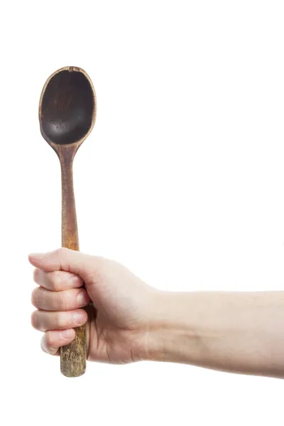 Hand holding spoon — Stock Photo, Image