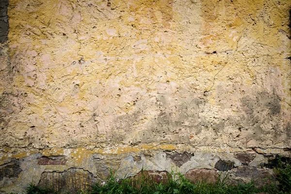 Oude geel muur — Stockfoto