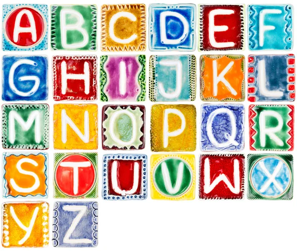 Handmade ceramic alphabet — Stock Photo, Image