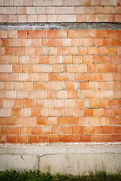 Wall of red blocks — Stock Photo, Image
