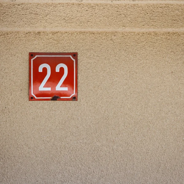 Número 22 en una pared —  Fotos de Stock