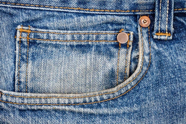 Blue jeans fabric with pocket — Stock Photo, Image