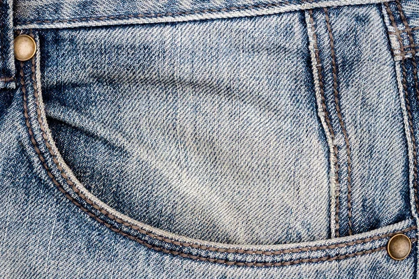 Blue jeans fabric with pocket — Stock Photo, Image