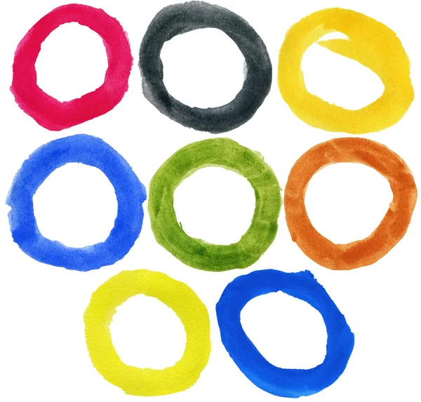 Watercolor hand painted circles — Stock Photo, Image