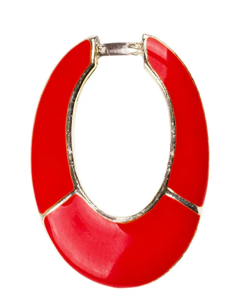 Röd emalj cirkel — Stockfoto