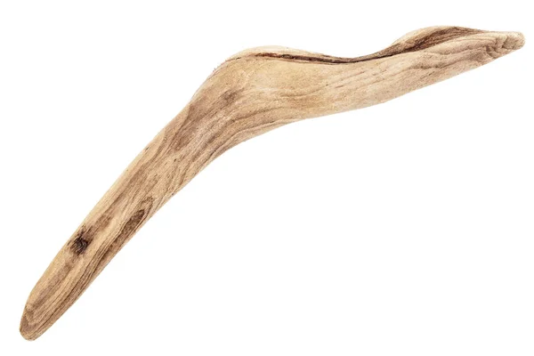 Fehér Alapon Elszigetelt Driftwood Darab — Stock Fotó