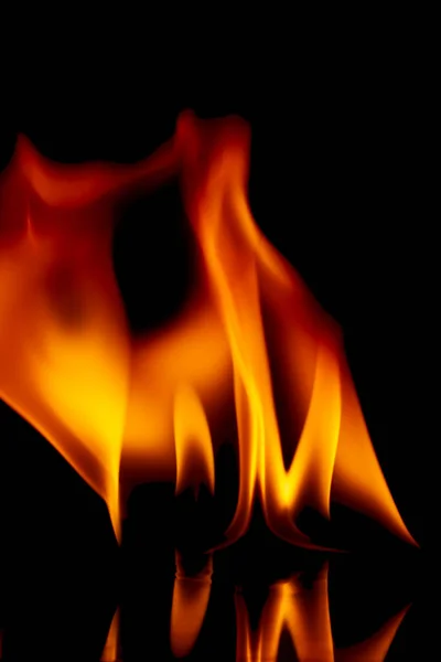 Fire Flames Isolated Black Background — Stock Photo, Image