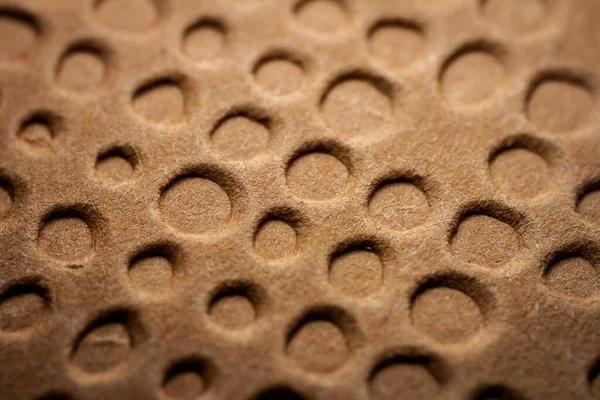 Extreme Macro Embossed Brown Paper Selective Focus Shallow Depth Field — Stock Photo, Image