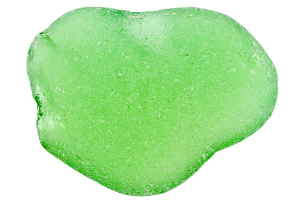 Stück Grünes Meerglas Isoliert Auf Weißem Hintergrund — Stockfoto