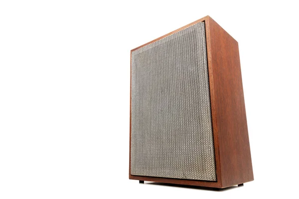 Single Vintage Speaker Fabric Grill Isolated White Background — Stock Photo, Image