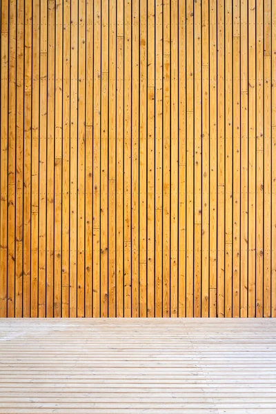 Nuova Parete Verticale Legno Pavimento Legno — Foto Stock