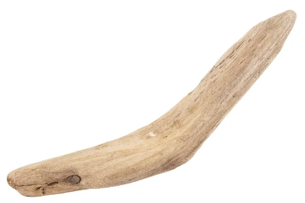 Fehér Alapon Elszigetelt Driftwood Darab — Stock Fotó