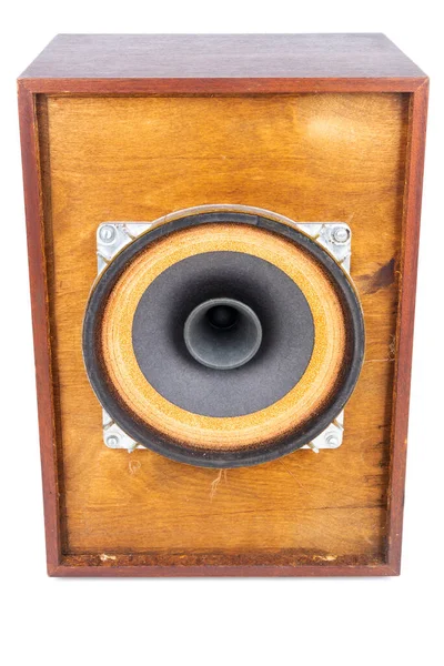 Single Vintage Speaker Full Range Driver Isolated White Background — Stock Photo, Image