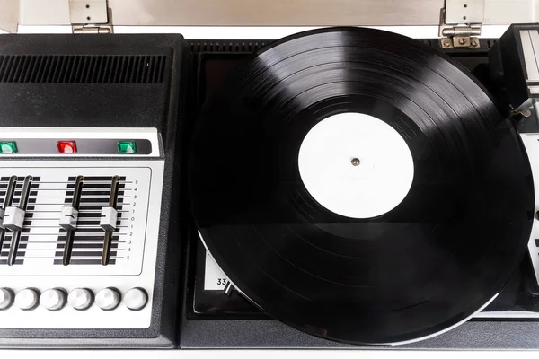Primer Plano Del Tocadiscos Vinilo Vintage Equipo Audio Retro —  Fotos de Stock